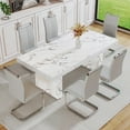 thumbnail image 5 of 79" Modern Marble Dining Room Table Sets for 6,7 Piece Kitchen Dining Table and Chairs Set- Gather in Style and Comfort, 5 of 10