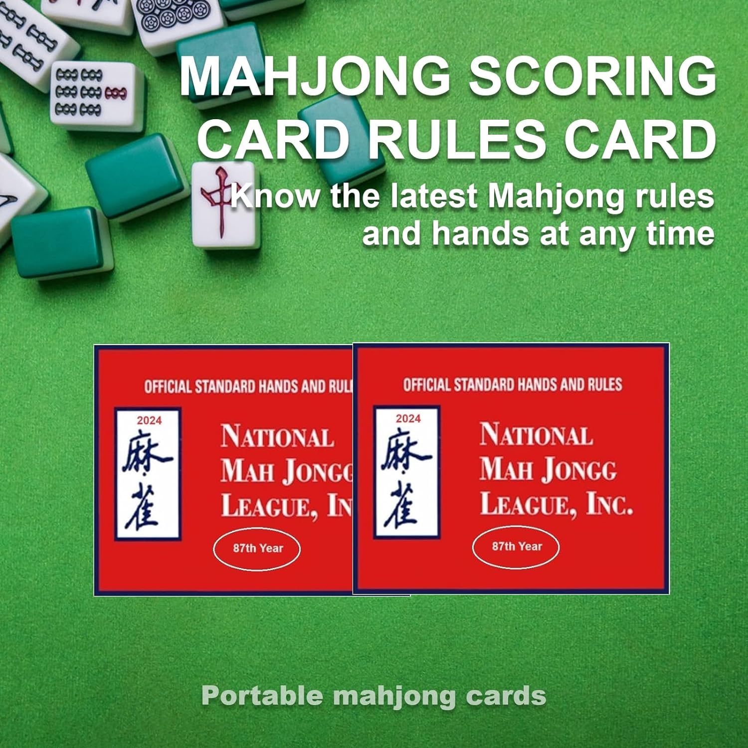 Mah Jongg League 2024 Large Size Card, Mah Jongg Card, National Mahjong