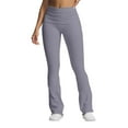 thumbnail image 3 of QHFBli Women Cotton Bootcut Wide Waist-Band Workout Bootleg Yoga Pants, 3 of 8
