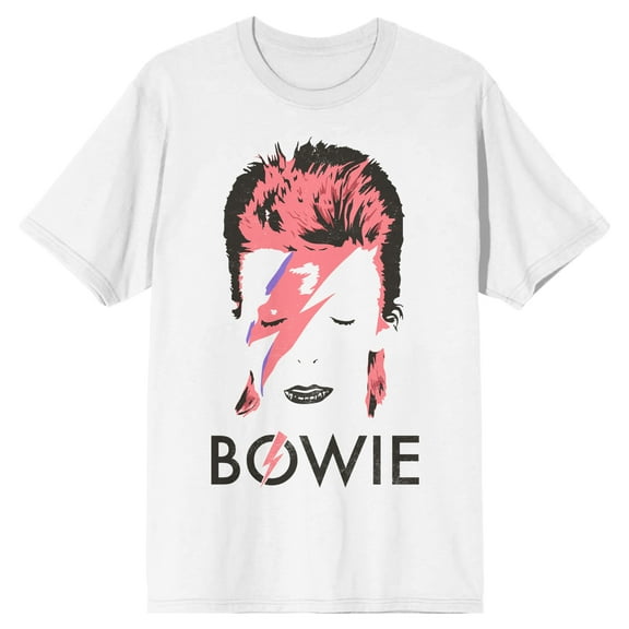 David Bowie Ziggy Stardust Portrait Art Men's White T-shirt-XL