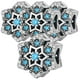 thumbnail image 1 of Charm invierno joyeria XmasSnowflake01 4Pzas Plata S925 Chapa Separador Fijo Copo de Nieve Plata/Azul Caja Blanca 4x4cm., 1 of 4