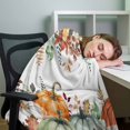 thumbnail image 4 of Flannel Fleece Throw Blanket Thanksgiving Pumpkin Autumn Watercolor Leaves Lightweight Soft Plush Blankets,Orange Fall Leaves Cozy Warm Throw Blanket for Couch Sofa Bed Car Office 40x60in, 4 of 9