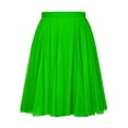thumbnail image 5 of UMfun Women Solid Skirt Strap Ladies Floral Skirts Mesh High Waist Skirt, Flowing Large Skirt Medium Length Skirt Green, 5 of 5