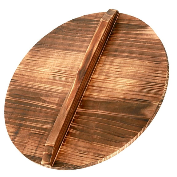 Minkissy Thickened Round Wooden Pot Lid in Wood, Universal Fit for Home Cookware and Kitchen Use