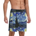 thumbnail image 2 of Naloa The Starry Night Men's Short Pajama Pants, Lounge Comfort Shorts with Elasticized Waistband and Side Pockets - 4X-Large, 2 of 9