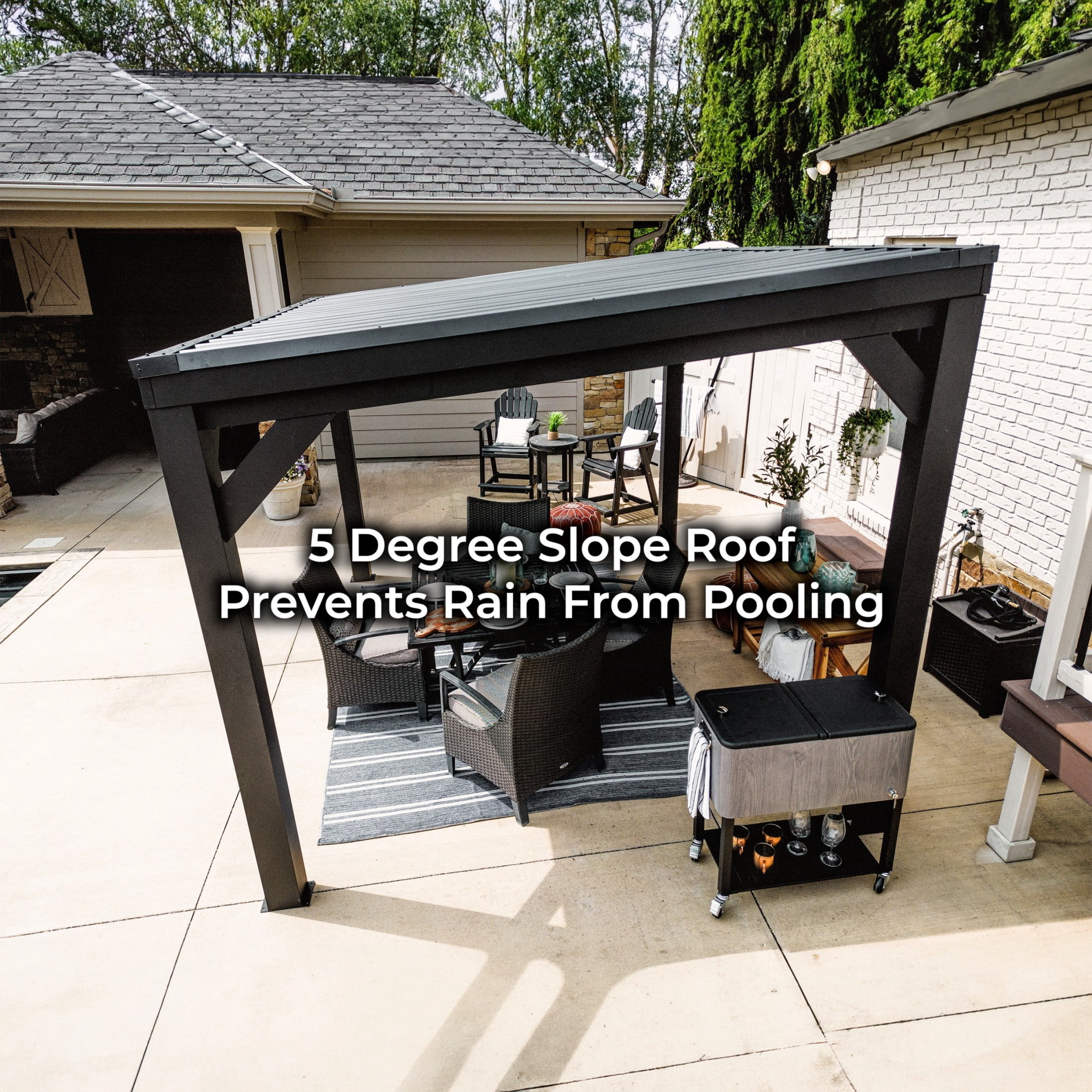 Backyard Discovery Stonebridge 12' x 9.5' Galvanized Steel Gazebo, Steel Roof, PowerPort