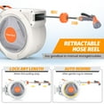 thumbnail image 4 of BeesClover Retractable Garden Hose Reel, Any Length Lock, Automatic Rewind and Slow Return System, Wall Mounted and 180 Deg Swivel Bracket, 4 of 9