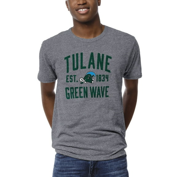 Men's League Collegiate Wear Heather Gray Tulane Green Wave 1274 Victory Falls T-Shirt