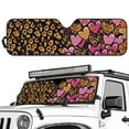 thumbnail image 2 of Uorisanigo Windshield Sunshade Compatible with Jeep Wrangler JK JL Heart Leopard Print Windshield Sun Shade Heat Shield for Jeep Wrangler TJ JK JKU 1996-2018 Accessories, 2 of 7