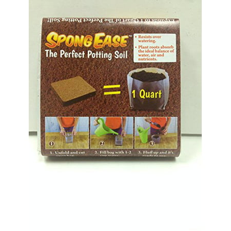 SpongEase Potting Soil 1QT compressed coconut coir for seedlings rooting vegetables berries roses orchids house plants Supplies oxygen water and your added fertilizer to roots eco (Best Houseplants For Oxygen)