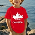 thumbnail image 2 of Tfken Toddler Boy Canada Day Crew Neck Short Sleeve Tops Flag Print Breathable Soft Tee Red Size 6-7 Years, 2 of 4