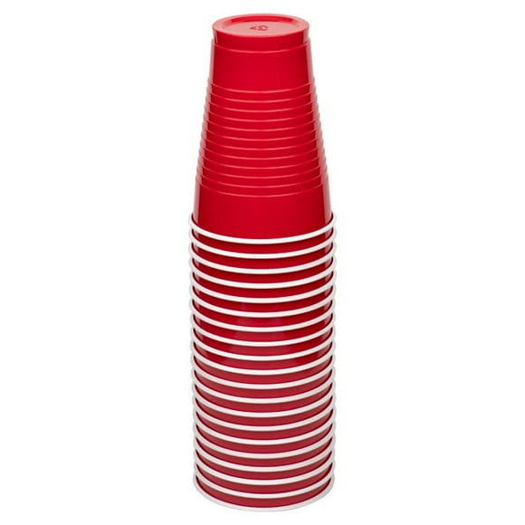 JAM Plastic Cups, 12 oz, Red, 20/Pack
