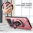 thumbnail image 3 of Compatible for Cricket Innovate E 5G Case w/Tempered Glass Screen Protector [Military Grade] Ring Car Mount Kickstand Shockproof Hard Phone Case - Rose Gold, 3 of 7