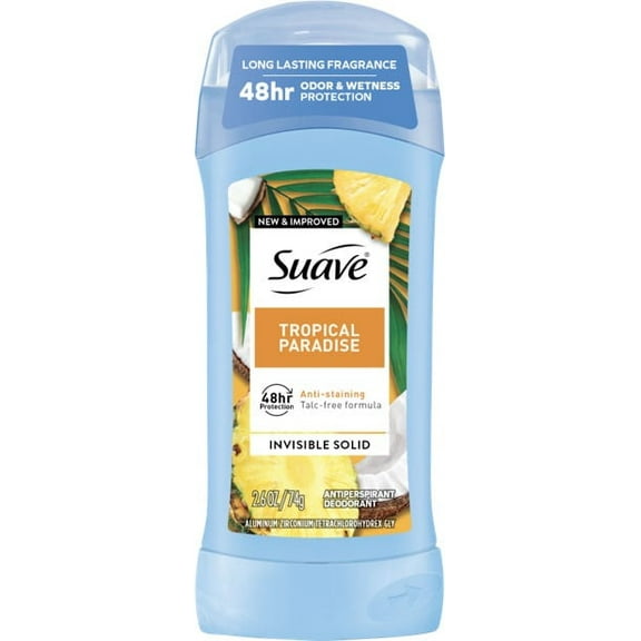 Suave Tropical Paradise Invisible Solid Antiperspirant Deodorant Stick 2.6 Ounce (Pack of 1)