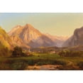 thumbnail image 2 of Anton Hansch 14x11 Black Ornate Wood Framed Double Matted Museum Art Print Titled: Alpine Landscape, 2 of 5