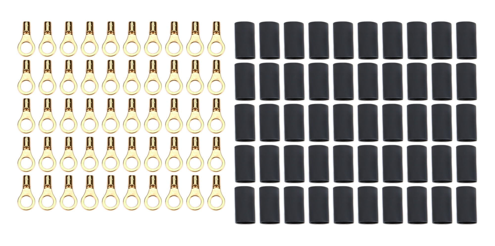 Quickcar Racing Products Ring Terminal #10 16-22 Ga w/Heat Shrink 50pk