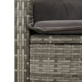 thumbnail image 5 of vidaXL Reclining Garden Bench with Cushions Grey Poly Rattan, 5 of 5