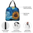 thumbnail image 4 of Easygdp Starry Night Sunflower Field Bolsa Térmica Premium - Tela Oxford Impermeable, Gran Capacidad, Bolsillo Frontal, Unisex para Trabajo, Escuela, Actividades al Aire Libre y Picnics, 4 of 8