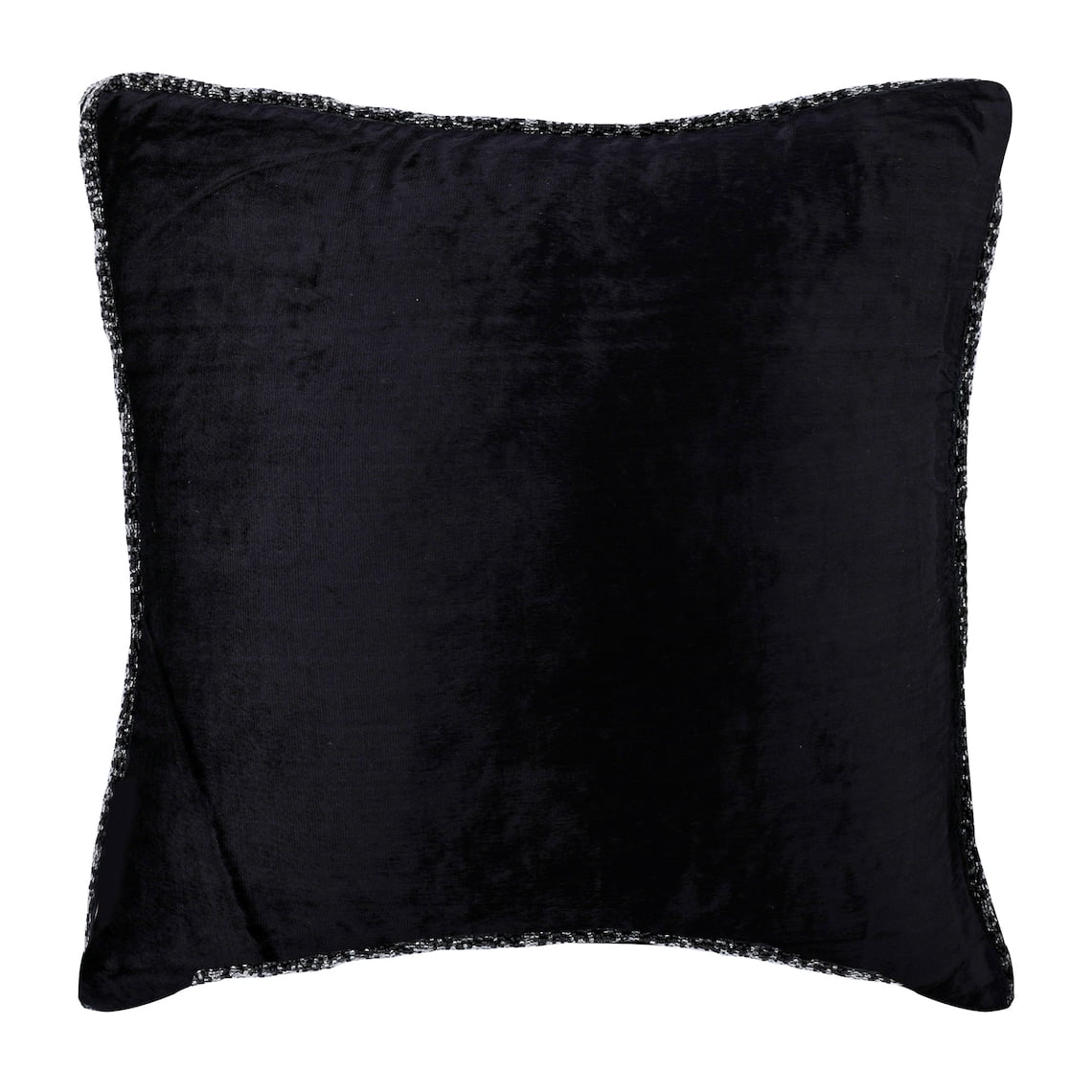 The HomeCentric Pillow Case Covers With Zipper Black Pillow Cover Solid Beaded Cord Pillowcase Pack of 2 18x18 inch (45x45 cm) Throw Pillow Cover Square Velvet Pillow Cover Couch Solid - Black Shimmer