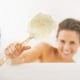 thumbnail image 4 of Paquete de 4 esponjas de lufa de baño grandes con lufa de ducha de mango largo, cepillo para la espalda del cuerpo del baño, cepillo de spa para mujeres y hombres (4 colores)", 4 of 5