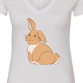 thumbnail image 4 of Inktastic Easter Cute Floppy Ear Brown Bunny Women's V-Neck T-Shirt, 4 of 5