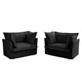 thumbnail image 5 of Set of 2 Slipcovered Armchairs,Deep Seat Accent Chair Set for Living Room, Reading Room, Bedroom and Working Spaces,Armchair Sets with Large Soft Pillows,Chenille Fabric,Black, 5 of 9
