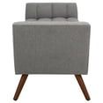 thumbnail image 6 of SAFAVIEH Couture Damian Solid Tufted Linen Contemporary Bench, Light Grey, 6 of 10
