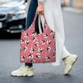 thumbnail image 5 of Xecao's French Bulldog Face Canvas Tote Bag is a versatile choice for women, serving as a stylish beach bag, shopping bag,and reusable grocery bag., 5 of 5