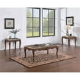 thumbnail image 3 of ACME Nayla Marble Rectangular Coffee Table with Floral Legs in Cherry, 3 of 5
