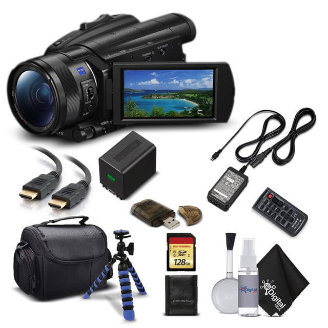Videocámara Sony Handycam FDR-AX700 4K HD con tarjeta de memoria de 128 GB Estuche de transporte Cable HDMI y más