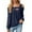 Navy, variant on EDFBUYKRS Womens Fall Long Sleeve Tunic Tops Notch V Neck Shirt Casual Pleated Basic Pullover S