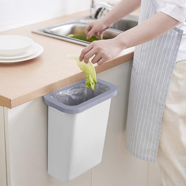 Bote de basura de cocina pequeño, bote de basura de cocina de nueva generación de 10 l para puerta de gabinete