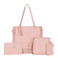 thumbnail image 1 of 4 unids/set Litchi patrón mujeres bolsos de hombro embrague Totes tarjetero (rosa) Likrtyny Para estrenar, 1 of 9