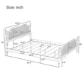 thumbnail image 7 of MODERNLUXE Queen Size Rattan Bed Frame with Rattan Headboard and Wood Slats, Easy Assembly,Antique White, 7 of 7