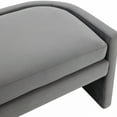 thumbnail image 5 of SAFAVIEH Couture Rosabeth Curved Solid Velvet Modern Bench, Slate Grey, 5 of 6