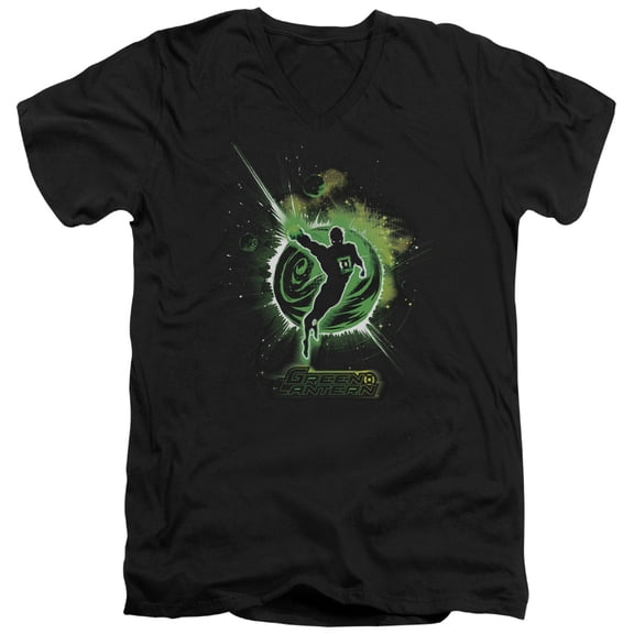 Green Lantern Shadow Lantern S/S Adult V-Neck T-Shirt Black