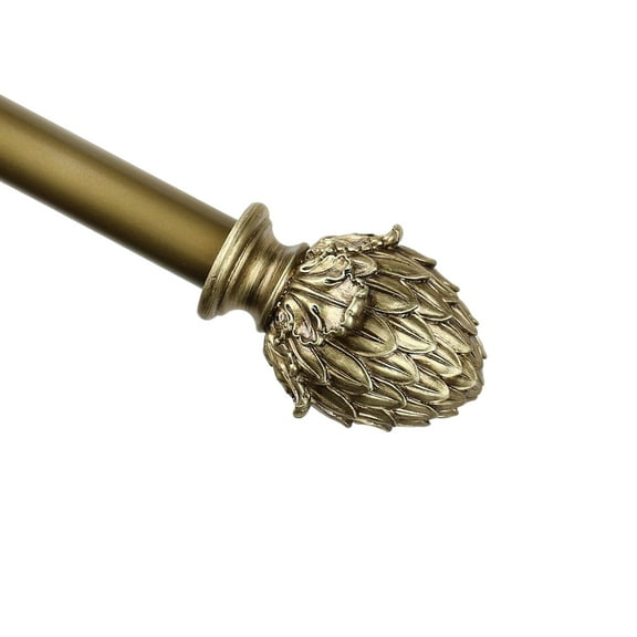 Urbanest 1" Diameter Artichoke Curtain Rod, 28"-48", Renaissance Gold