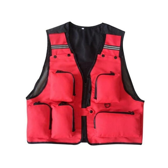 Panda Superstore PS-SPO3258946011-ALAN02195 Fisherman Vest Photographer Waistcoat for Men, Red - 2XL