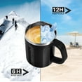 thumbnail image 3 of VOLCAROCK Taza de café de acero inoxidable con asa, taza de viaje con aislamiento al vacío de doble pared de 16 oz con tapa deslizante, gran taza de té para hombres y mujeres (negro), 3 of 5
