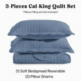 thumbnail image 4 of IR Imperial Rooms 3-Piece California King Ultrasonic Embossed Leaf Pattern Bedspread Coverlet Set, Breathable Microfiber Quilt with 2 PillowShams, Washed Blue, 4 of 12