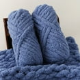 thumbnail image 2 of Lilixerw Bulky 6 Weight Crochet Knitting Chenille Yarn,Soft Polyester Yarn for Slippers Blankets Scarves,Beginner Friendly,200g Skein,Blue,7.87 Inches, 2 of 6