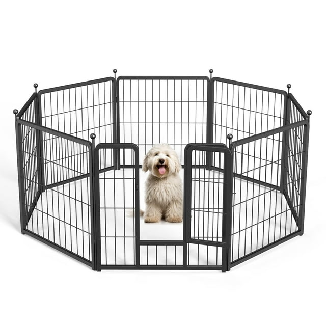 Parque infantil para perros Simple Deluxe, portátil para exteriores, 8 paneles, negro