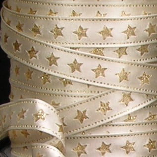 The Ribbon People Ivory and Gold Wired Craft Ribbon 0.5" x 54 Yards
