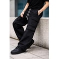 thumbnail image 3 of Men’s Cargo Jogger Pants Loose Fit Elastic Waist Drawstring Street Wear Black 3XL, 3 of 7