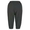 thumbnail image 4 of Frontwalk Casual Linen Capris Pants for Women Plain Crop Pants with Pockets Dark Gray L, 4 of 7
