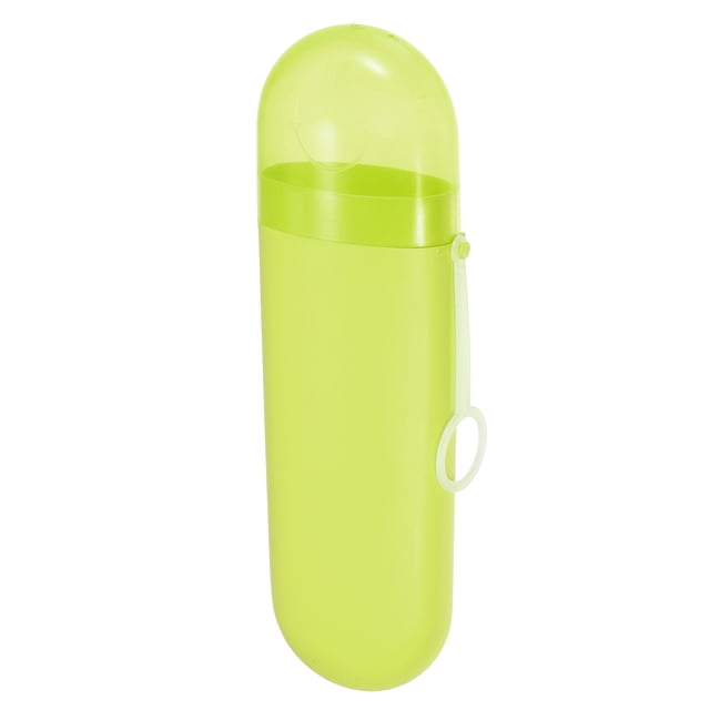 Estuche portátil para cepillos de dientes Unique Bargains con gancho plástico amarillo 20.5x6x3.5cm