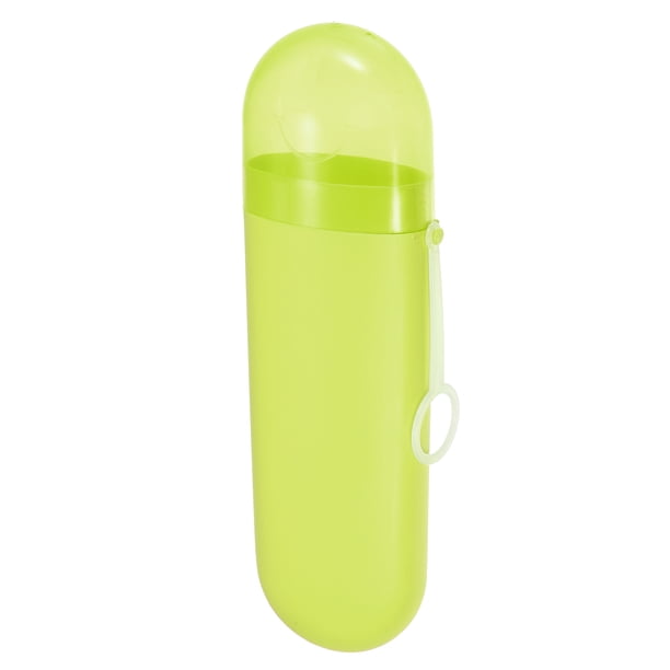 Estuche portátil para cepillos de dientes Unique Bargains con gancho plástico amarillo 20.5x6x3.5cm