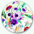 thumbnail image 1 of Designart 'fleurs de Ferme Abstraites Violettes et Rouges' Art Mural en Métal Cercle - Disque de 36, 1 of 5