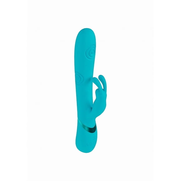 Vive Vibromasseur Lapin Mimi à 10 Fonctions en Silicone Rechargeable à Triple Moteur, à Pois G, Vibrant et Tapant, Bleu