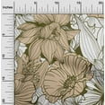 thumbnail image 2 of oneOone Georgette Viscose Beige Fabric Asian Line Drawing Oriental Dress Material Fabric Print Fabric By The Yard 42 Inch Wide, 2 of 4